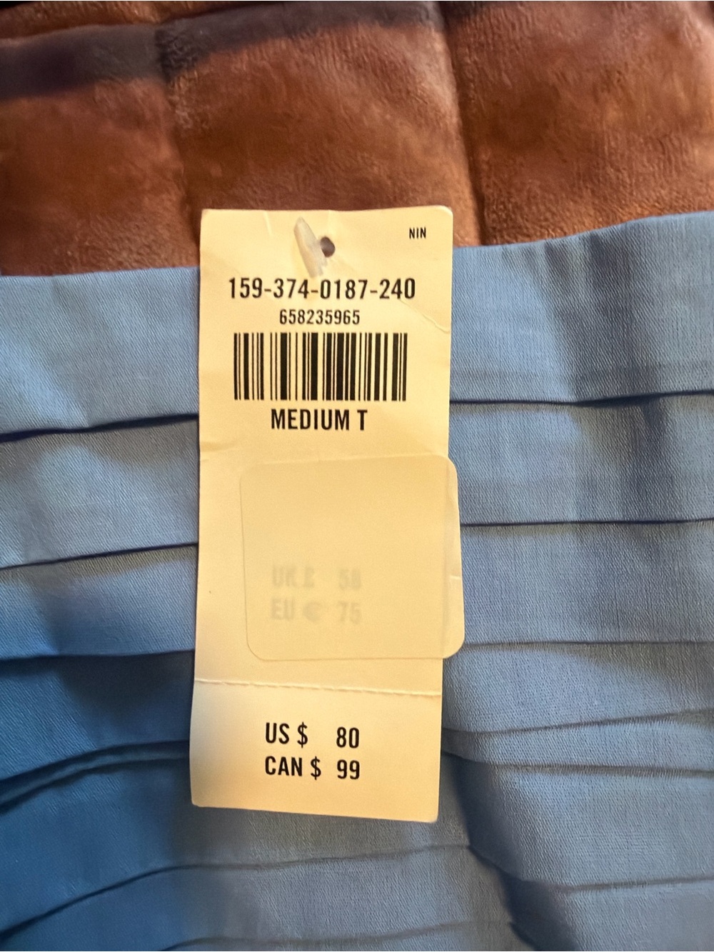Abercrombie & Fitch Sky Blue Pleated Bodice Puff-Sleeve Mini Dress - Picture 3 of 5